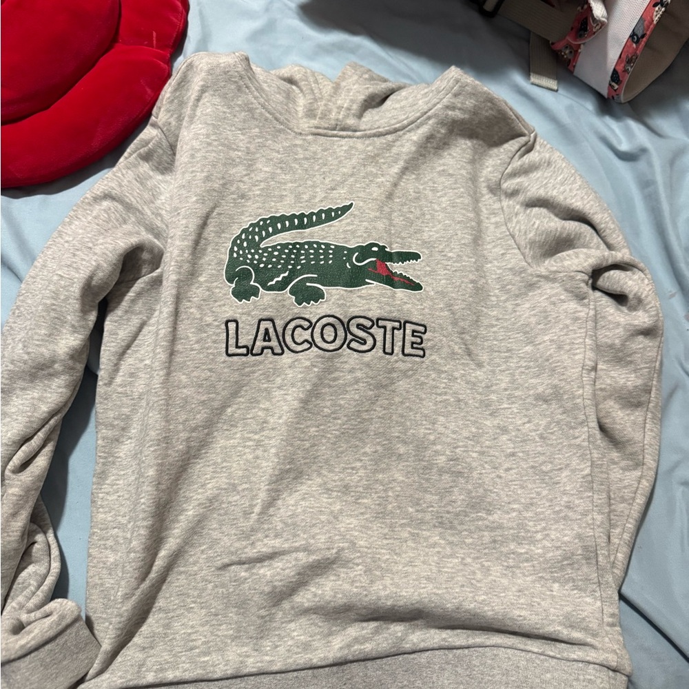 Lacoste Heather Gray Hoodie kids